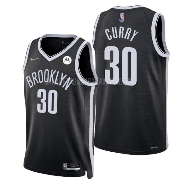 camiseta brooklyn nets de la seth curry 30 hombres negro icon edition 2022