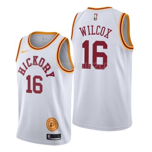 camiseta indiana pacers de la cj wilcox 16 hombres blanco edición clásica 2019-20