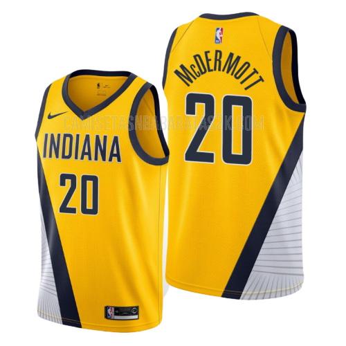 camiseta indiana pacers de la doug mcdermott 20 hombres amarillo statement 2019-20