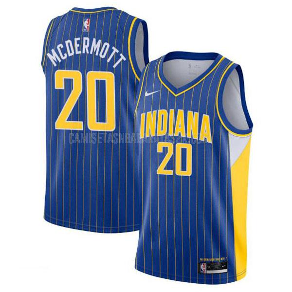 camiseta indiana pacers de la doug mcdermott 20 hombres azul city edition 2020-21