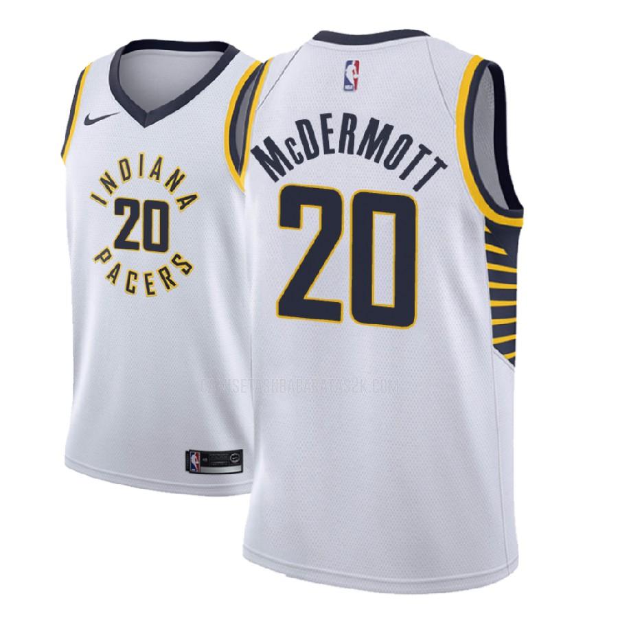 camiseta indiana pacers de la doug mcdermott 20 hombres blanco association 2018-19