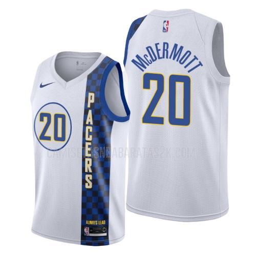 camiseta indiana pacers de la doug mcdermott 20 hombres blanco edición city 2019-20