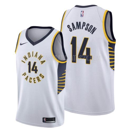 camiseta indiana pacers de la jakarr sampson 14 hombres blanco association