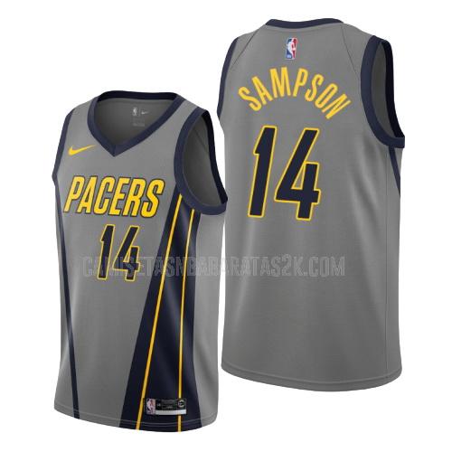 camiseta indiana pacers de la jakarr sampson 14 hombres gris edición city