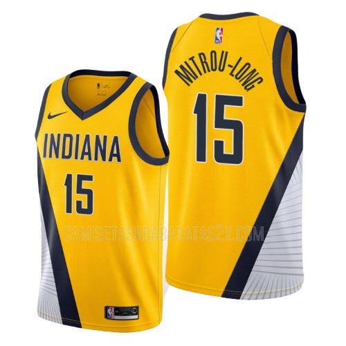 camiseta indiana pacers de la naz mitrou-long 15 hombres amarillo statement 2019-20