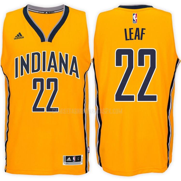 camiseta indiana pacers de la tj leaf 22 hombres amarillo alterno