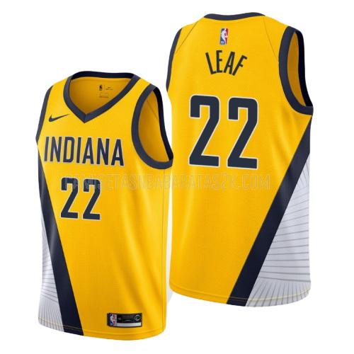 camiseta indiana pacers de la tj leaf 22 hombres amarillo statement 2019-20