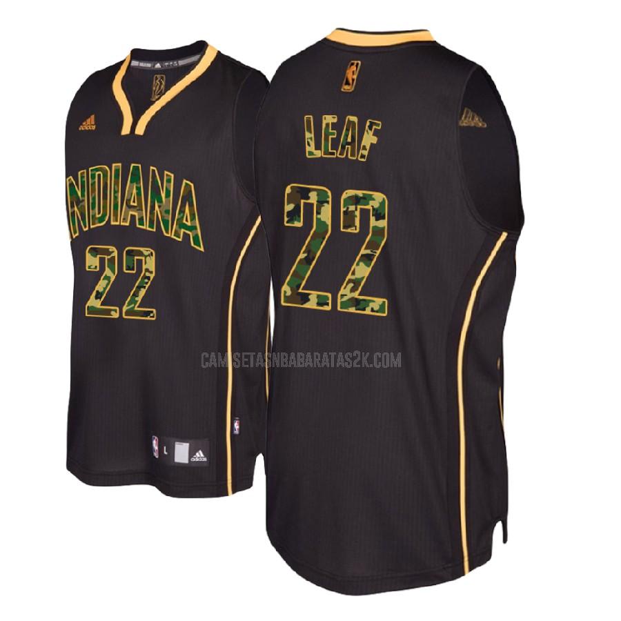 camiseta indiana pacers de la tj leaf 22 hombres negro edición de moda