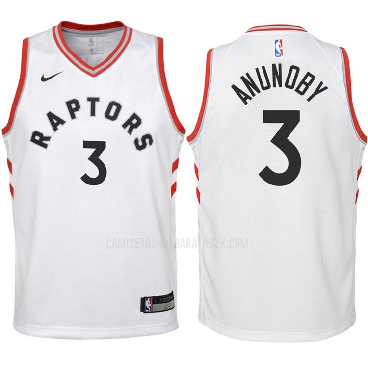 camiseta toronto raptors de la og anunoby 3 niños blanco association 2017-18