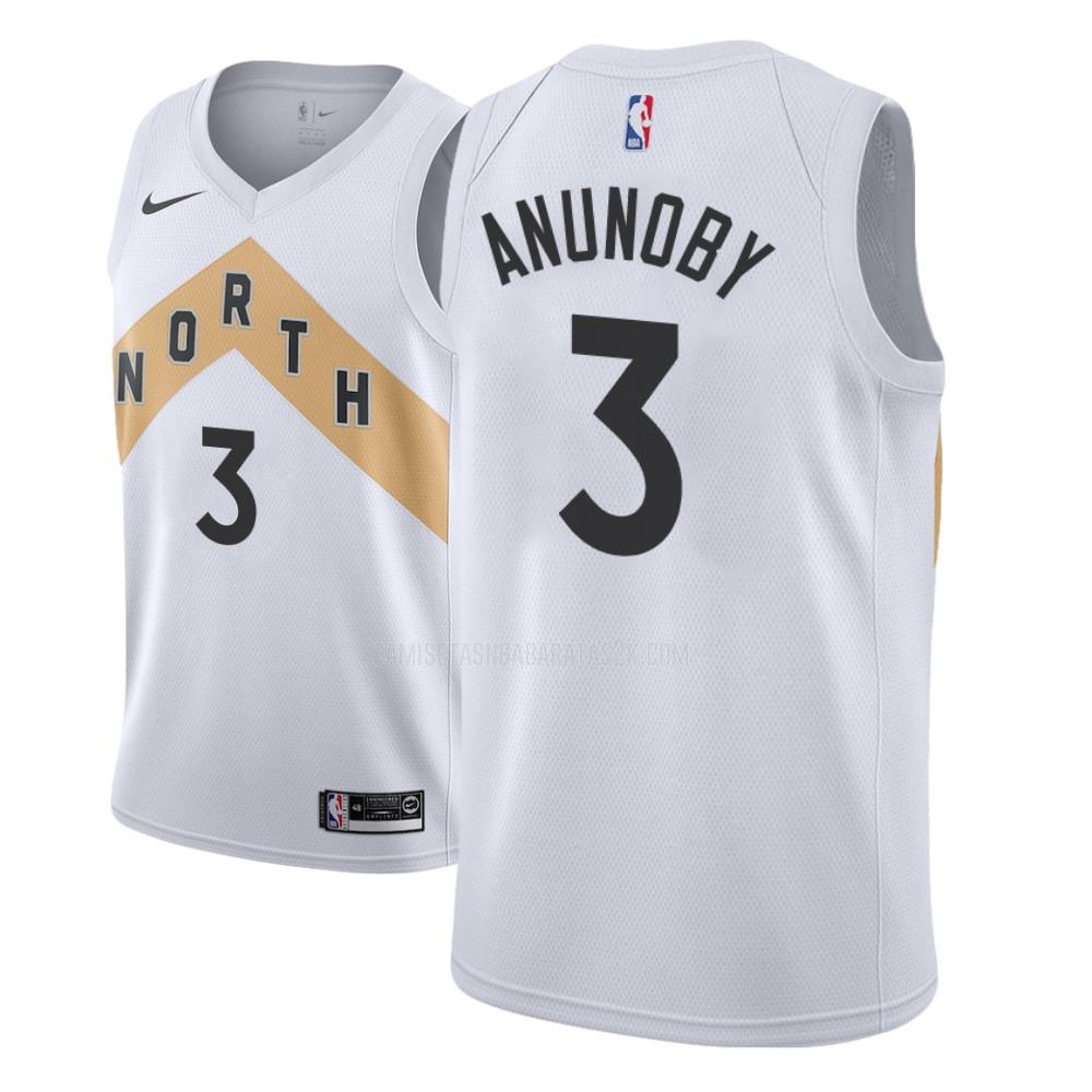 camiseta toronto raptors de la og anunoby 3 niños blanco edición city