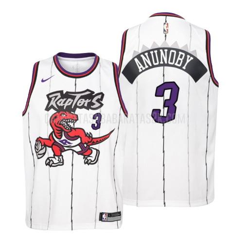 camiseta toronto raptors de la og anunoby 3 niños blanco hardwood classics