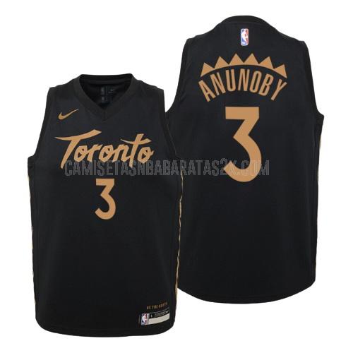 camiseta toronto raptors de la og anunoby 3 niños negro edición city 2019-20